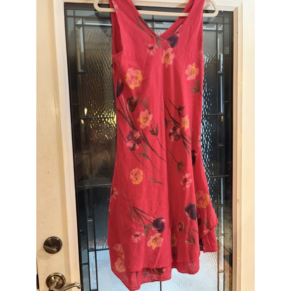 Charlie b Colorful Sleeveless Cotton Dress women's size L Gorp Cottage Core - Picture 4 of 12